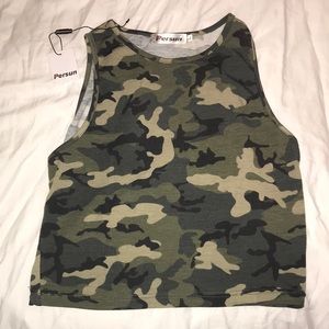 CAMO HIGH NECK TANK NWT